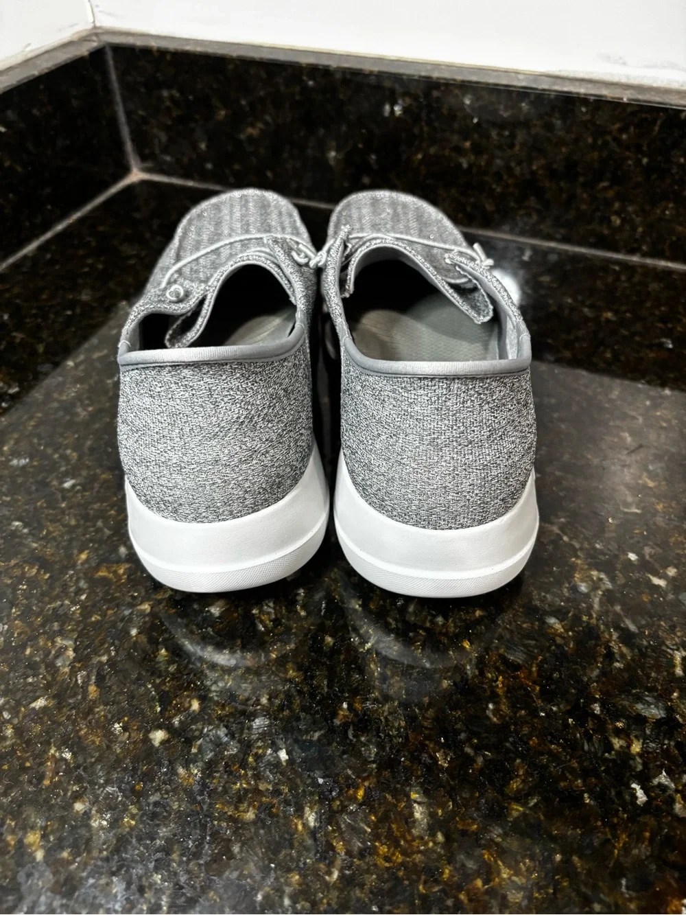 SKECHERS GOWALK Slip Ins Women’s Sparkly Gray Casual Sneakers